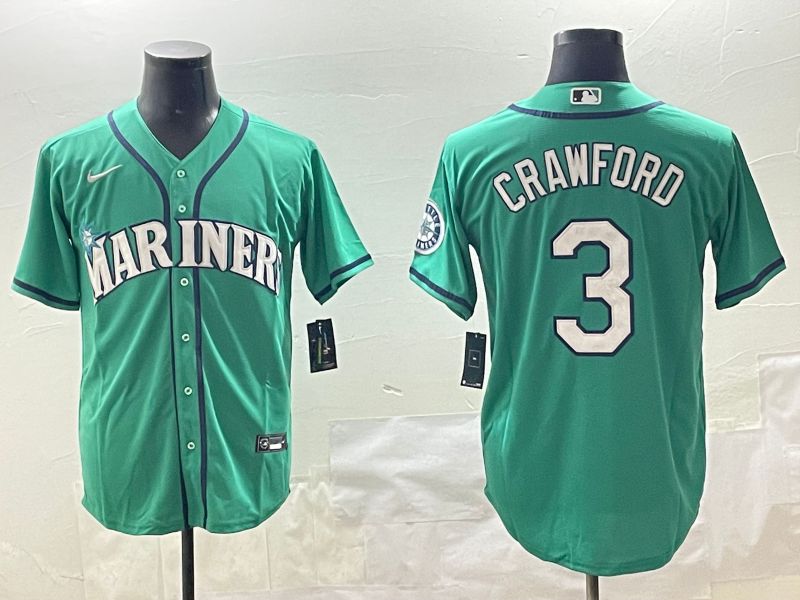 Men Seattle Mariners 3 Crawford Green Game 2025 Nike MLB Jersey style 1